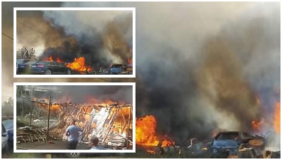 النيران تلتهم أزيد من 40 سيارة بقلب مستودع جماعة