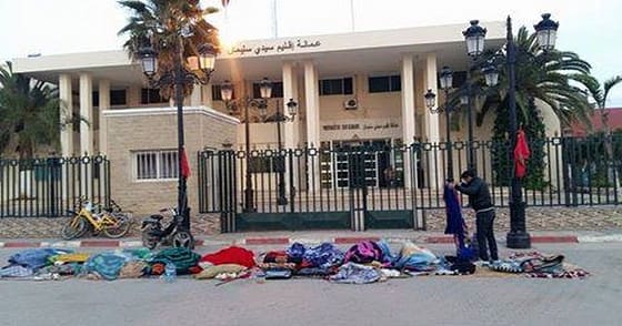 اعتصــام سـاكنة الســـوق القديــم بمدينـــــة سـيدي سليمـــــــــــان