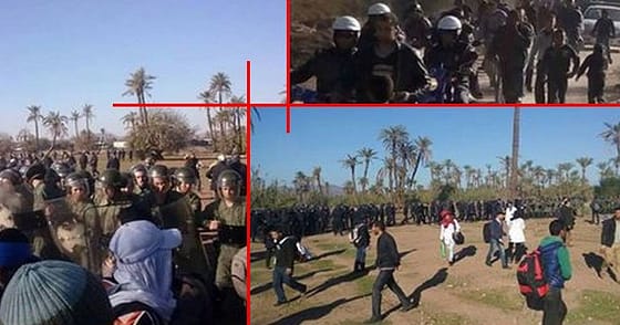 مطـاردات هوليوديــــــة لمنـع “مسيـرة الأقدام” ل 10000 إطار بمراكــــــــــش (+ الصـور)